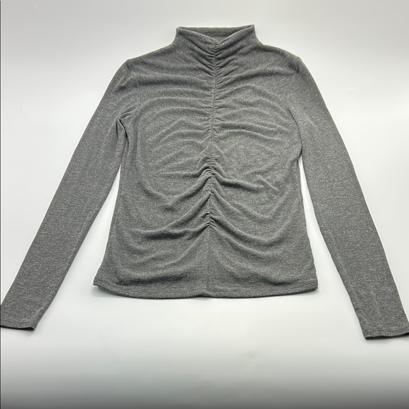 Veronica Beard‎ Theresa Ruched Sweater Gray Small $198 Turtle Neck Long Sleeve - Picture 1 of 10